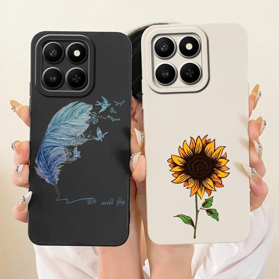 ل الشرف 400 الذكية 5G حالة LGN-NX1 الفاخرة عباد الشمس ريشة رسمت غطاء لينة حافظة هاتف من البولي يوريثان ل الشرف X7d 4G HonorX7d 5G أكياس #4