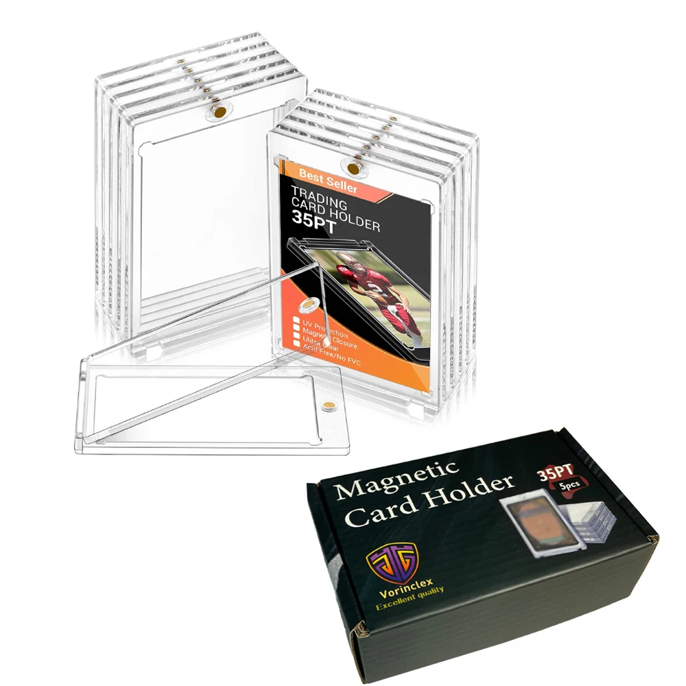 35PT Magnetic Card Holders for Trading Card, One Touch Trading Card Holder, UV Protection Acrylic Card Cases for MTG/YGO Cards