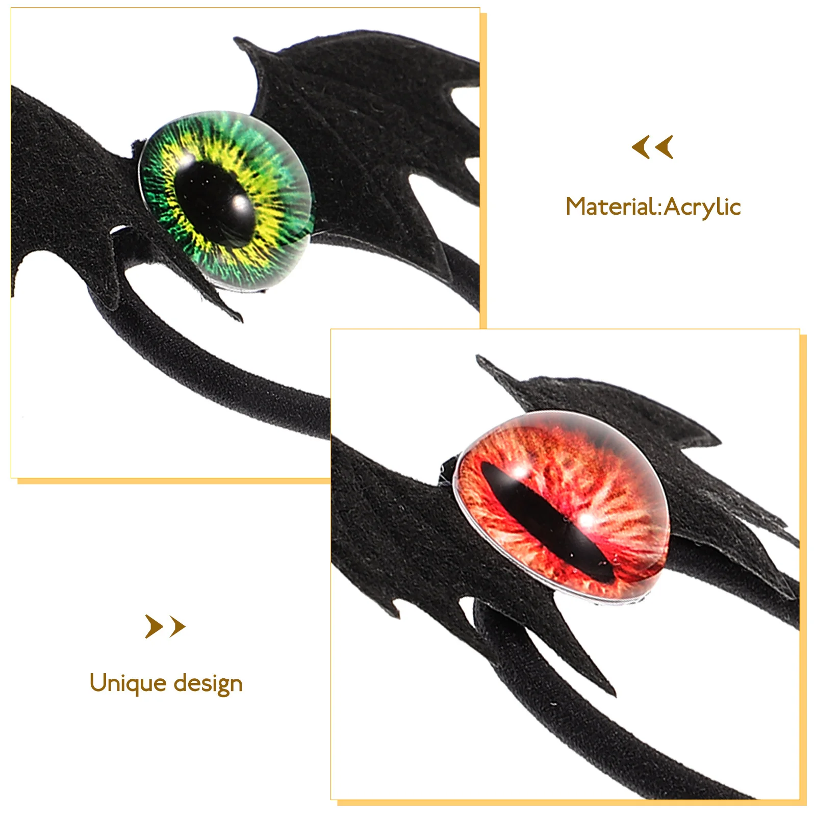 

4 Pcs Skull Hair Clip Halloween Accessory Ring Work Accessories Stylish Acrylic Punk