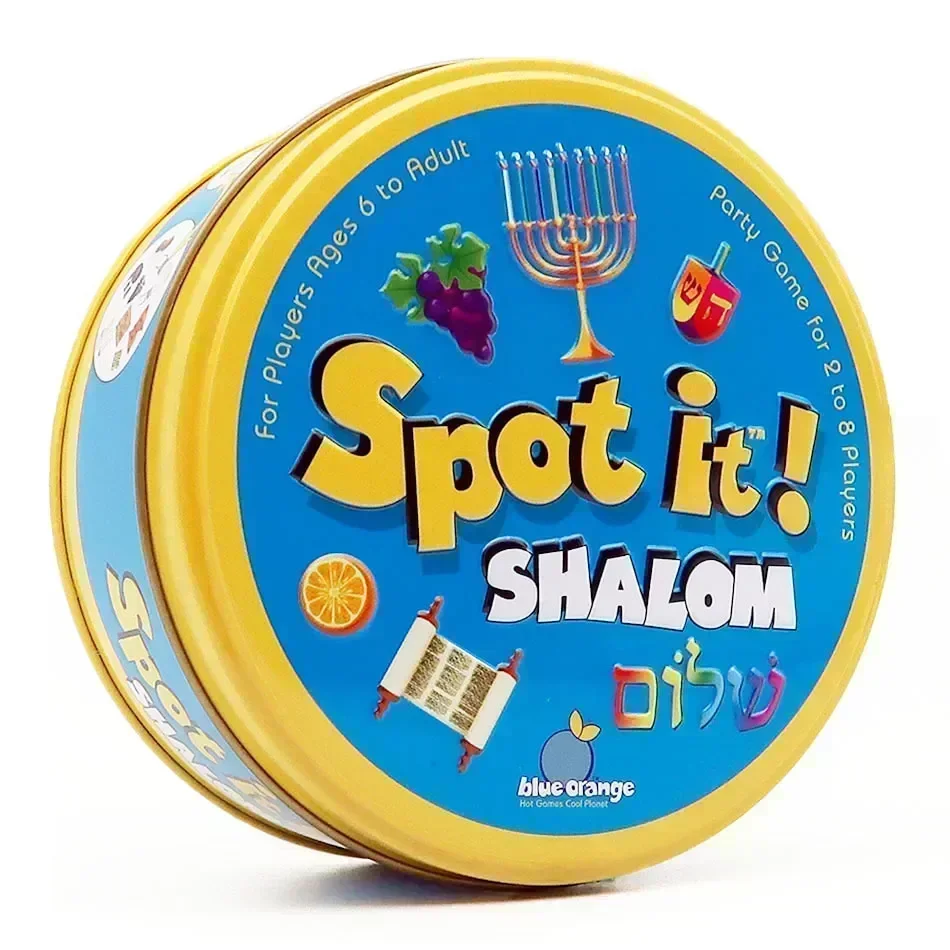 Spot It Shalom Dobble Game Card Toy Iron Box 30/55PCS Sport Fun Family Animals Jr Hip Kids Board  Gift Holidays Camping