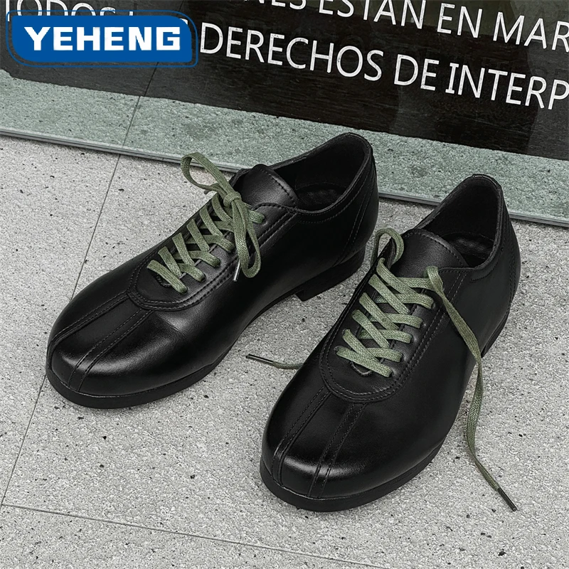 

Brand German Training Shoes Men's Casual Leather Shoes Fashion Retro Lace Up Leather Shoes Designer Loafers Unisex Dress Shoes