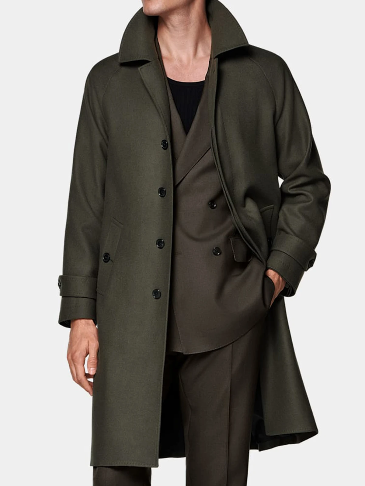 

Winter Man Wool Long Coat Single breasted solid color casual men's long Jacket Outdoor Casual Men Windbreaker overcoat Man Coat