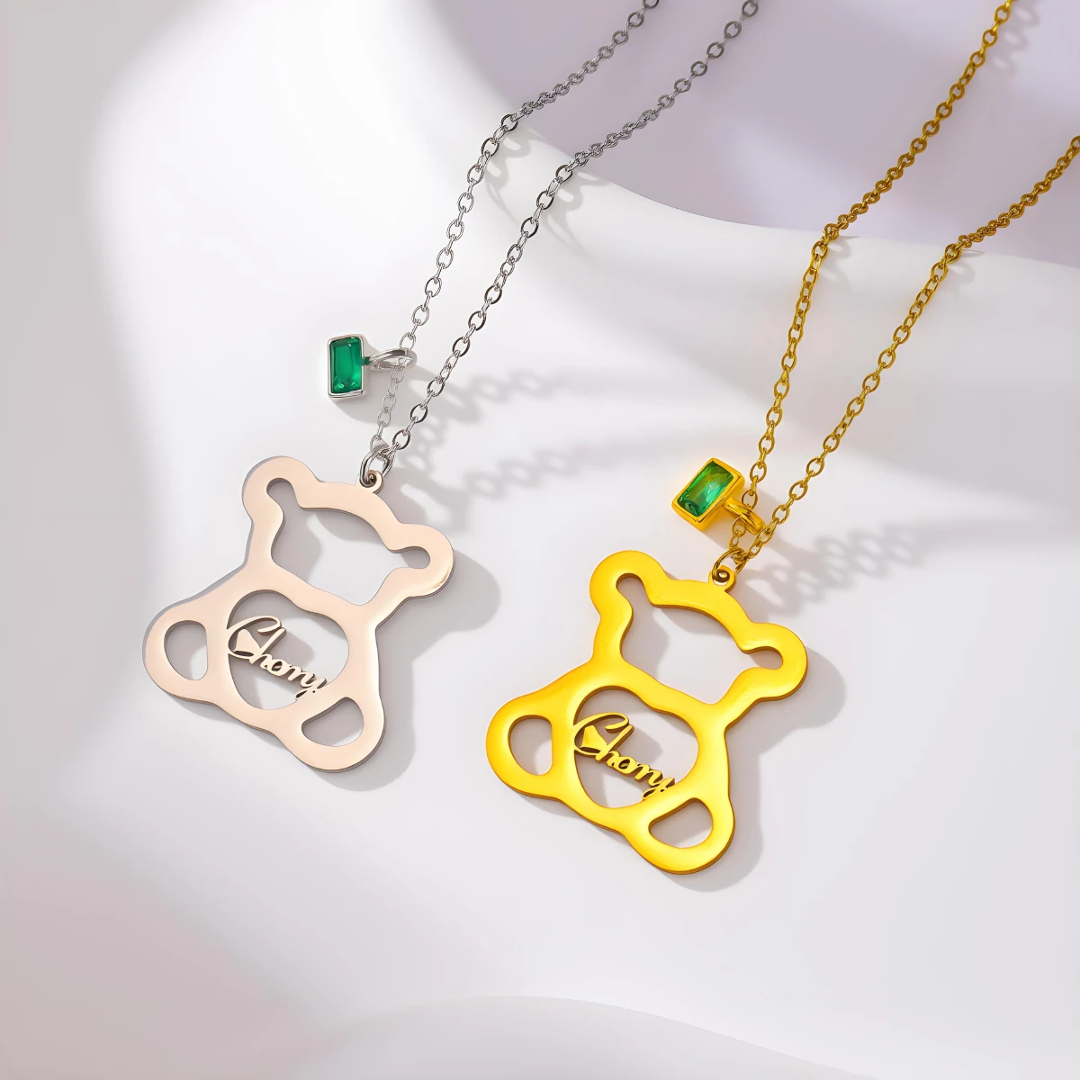 

Оптовая продажа: Модное ожерелье-подвеска Todorova из нержавеющей стали с милым медведем, с индивидуальной гравировкой имени, для женщин, подарок на день рождения