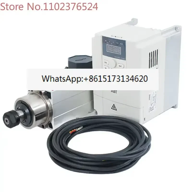 This high speed air cooled spindle motor features a robust square design ideal for precision drilling and carving