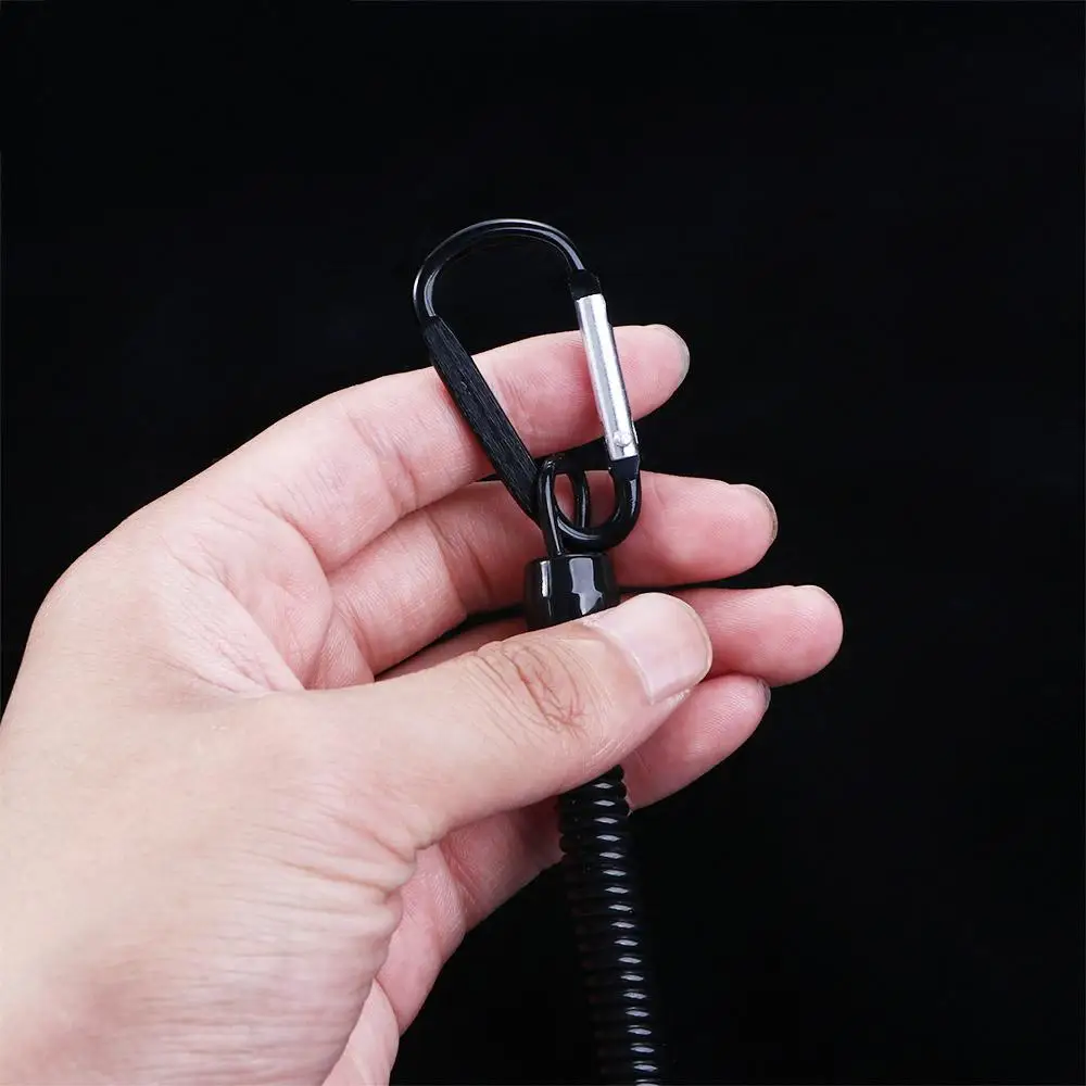 

Security Flexible Secure Anti-lost Elastic Keyring Tools Tackle Lanyards Spring Rope Carabiner Fishing String