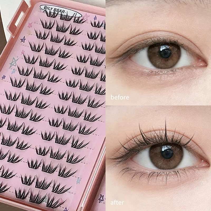 Bily Bear Extra Large Capacity Small Thin Film Hybrid Series, Dynamic Transparent Thin Meme Natural False Eyelash Party Date Eye