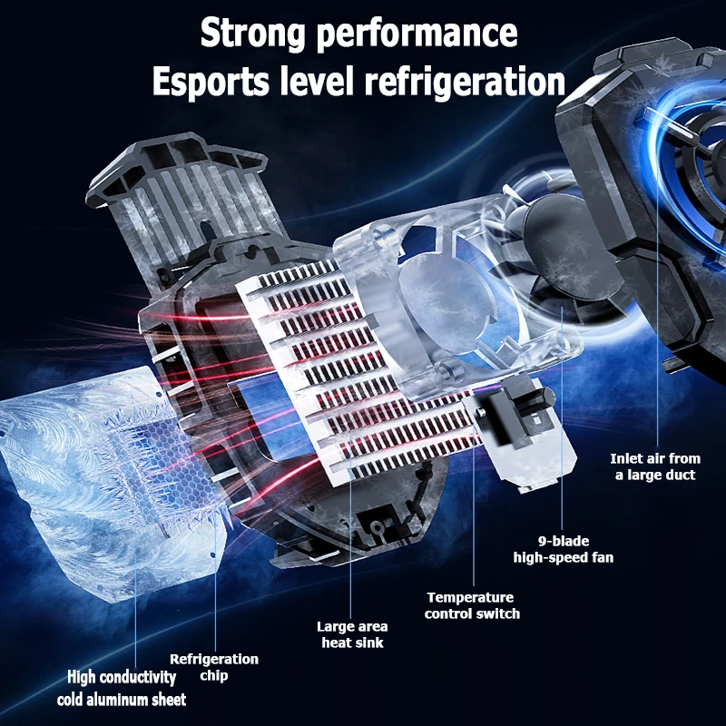 DLA7 Phone Semiconductor Backclip Cooler Cooling Fan For IPhone Android Semiconductor Cooling Two gear adjustment For Phone IPad