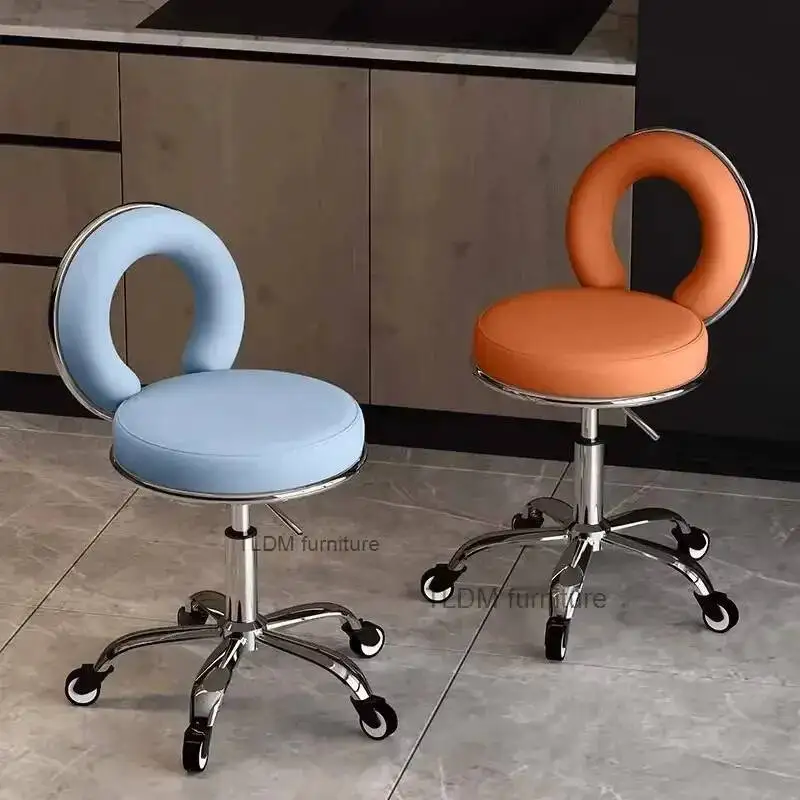 Commercial Modern Back Beauty Salon Chair for Nail Salon Hollow Movable Lift Chairs Simple Metal Barber Chairs for Home