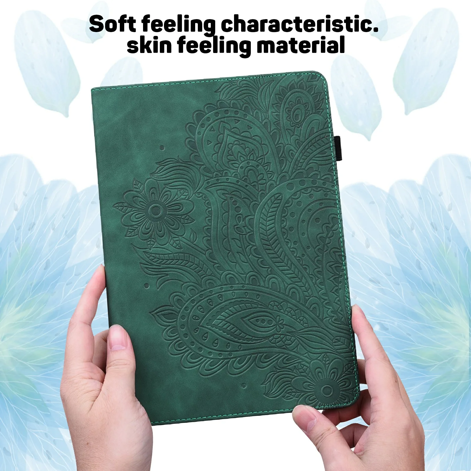 Tablet Case For iPad Air 13 (2025)  /  (2024)  /  Pro 12.9 (2022)  /  (2021)  /  (2020) Peacock Flower Pattern Card Holder Leath