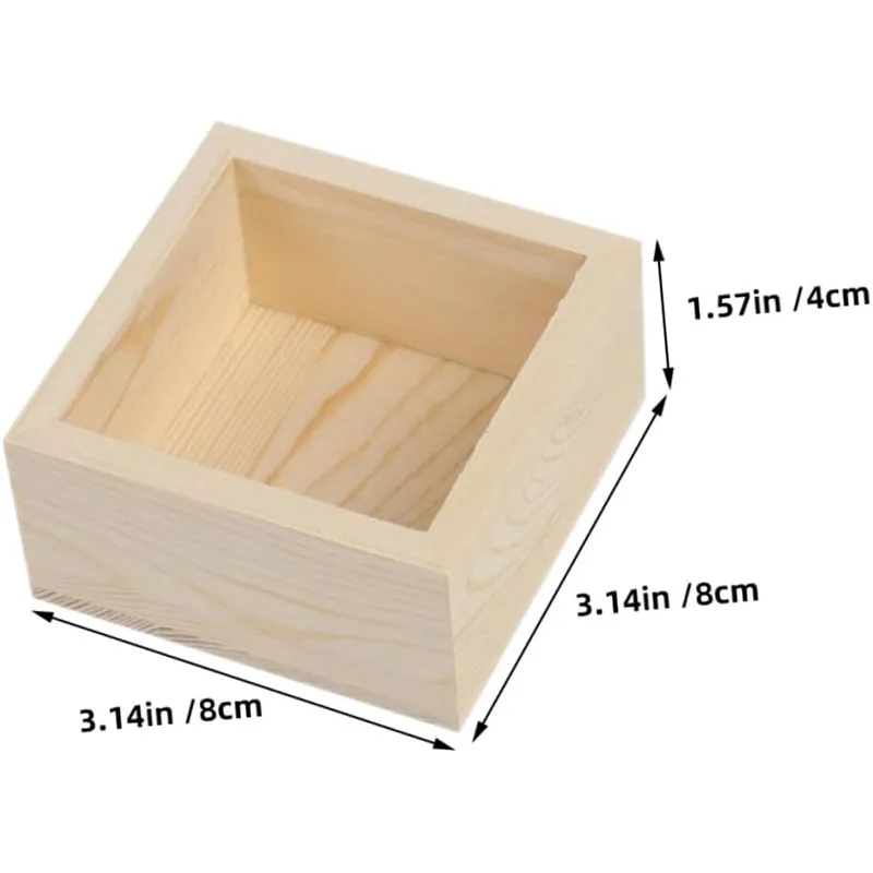 wooden desktop storage box, open-top sundry organizer, uncovered wooden storage case minimalist jewelry storage box