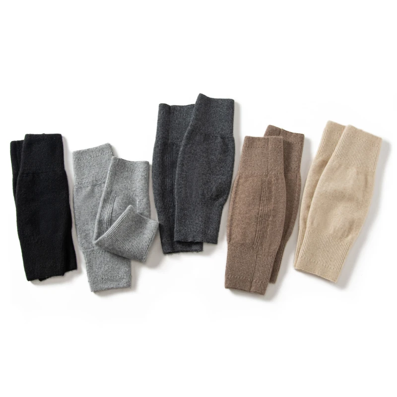 New Winter Warm Cashmere Knee Pads Outdoor Sports 100% Pure Cashmere Knitted for Men And Women