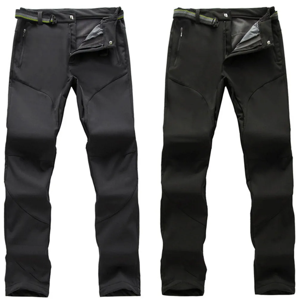 

Женские утепленные зимние брюки для бега, тренировок, походов и катания на лыжах, водонепроницаемые, ветрозащитные, водоотталкивающие, из софтшелла, с флисовой подкладкой, черные, размер M