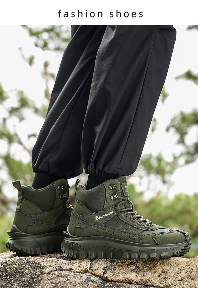 Neue Herbst-High-Top-Sport-Wanderstiefel in großen Größen, bequem mit dicken Sohlen, leicht und lässig, geeignet für tägliche Outdoor-Aktivitäten, Wandern, Reisen, Bergsteigen und Campingausrüstung für alle Jahreszeiten. – Detail 13
