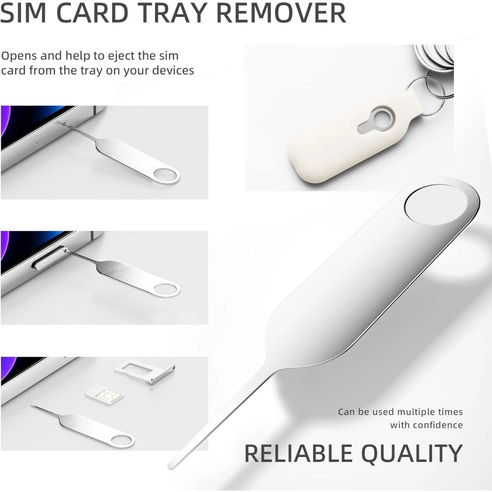 10er-Pack Auswerferstift für SIM-Fachs. Entfernungswerkzeug. Nadelschneider – SIM-Fach-Auswerferschutz, abnehmbarer Schlüsselanhänger
