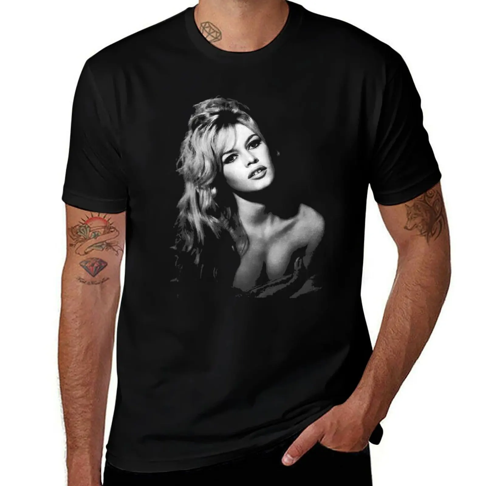 

Brigitteardot '60s Mod Preshrunk Handscreened T-Shirt anime t shirts cotton graphic tees custom shirt clothing for men