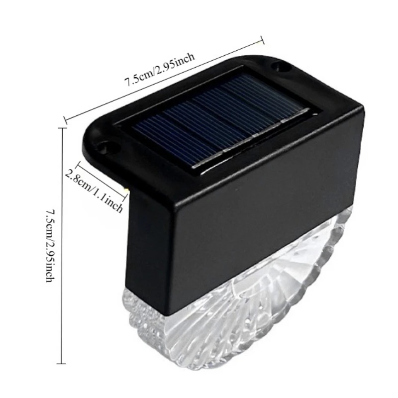 Solar Powered Ladder Stair Light Warm White Color Changing LEDs Outdoor Garden Path Decoration Waterproof IP65 Balcony Patio