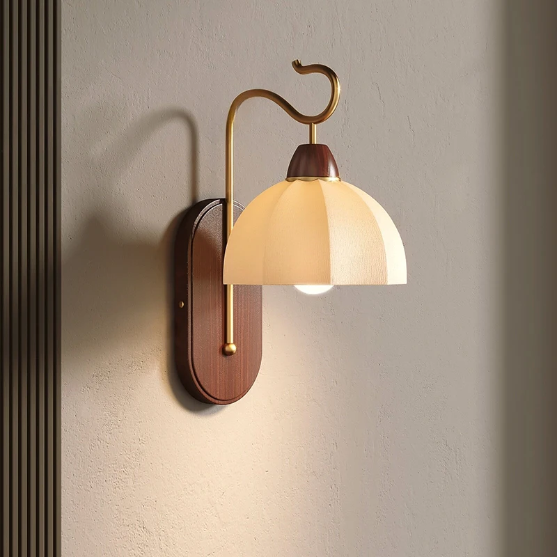 

Designer new bedside lamp bedroom living room stairs French wall lamp retro medieval American new Chinese atmosphere lamp