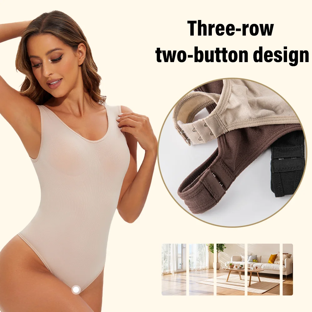 Shapewear Bodysuit Thong Fajas Colombianas Body Shaper Women Seamless Tummy Control Slimming Sheath Flat Belly for Underwear