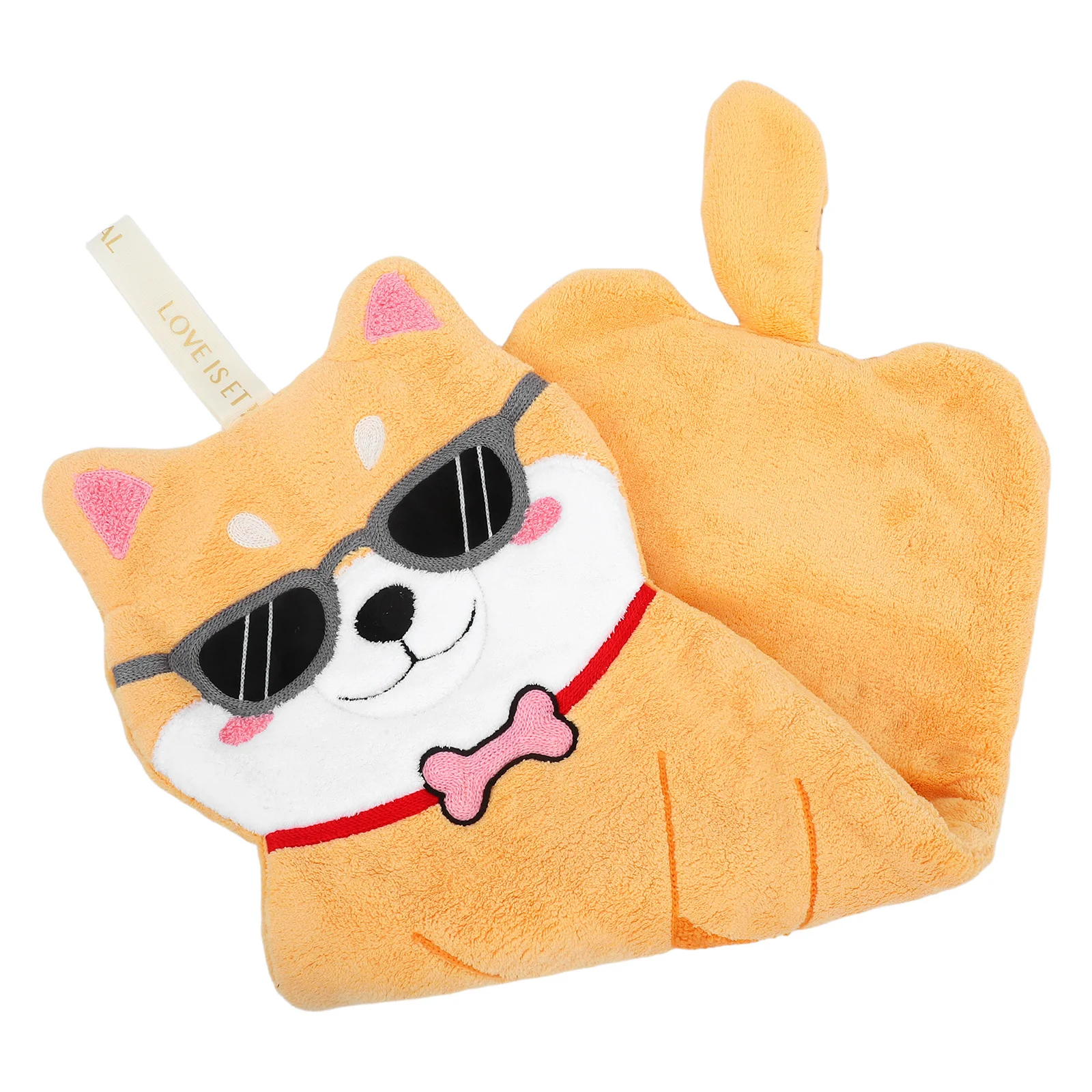 

Cute Puppy Hand Towel Hanging Cartoon Animal Design Dry Washcloth for Kitchen Bathroom Decorative Fleece Bath Cloth
