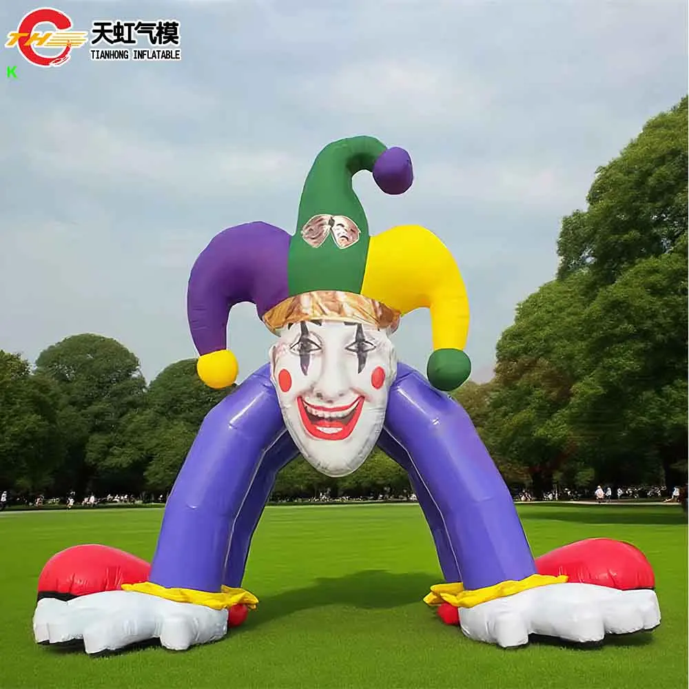

Быстрая доставка 6x6 м голова клоуна надувная туннельная арка Добро пожаловать надувные арочные ворота для Хэллоуина с воздуходувкой