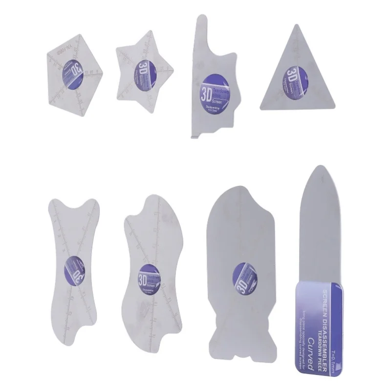 

8PCS LCD Screen Spudger Stainless Steel Reusable Ultra Thin Opening Pry Card Tool For Curved Screen