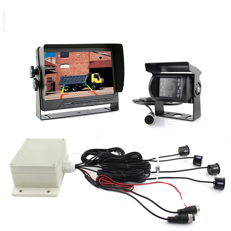 Waterproof 24V 7 Inch Backup Camera Truck Car Parking Sensor System