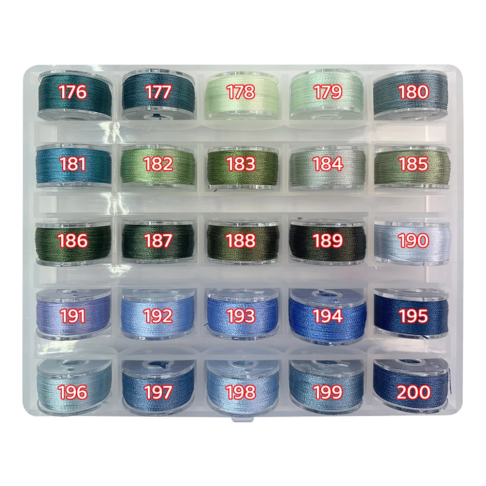 25 Farben * 90 Meter Hochglanz-Stickgarn Handgefertigte DIY-Nähmaterialien Hochglanz, Kein Nähfaden – Detail 14