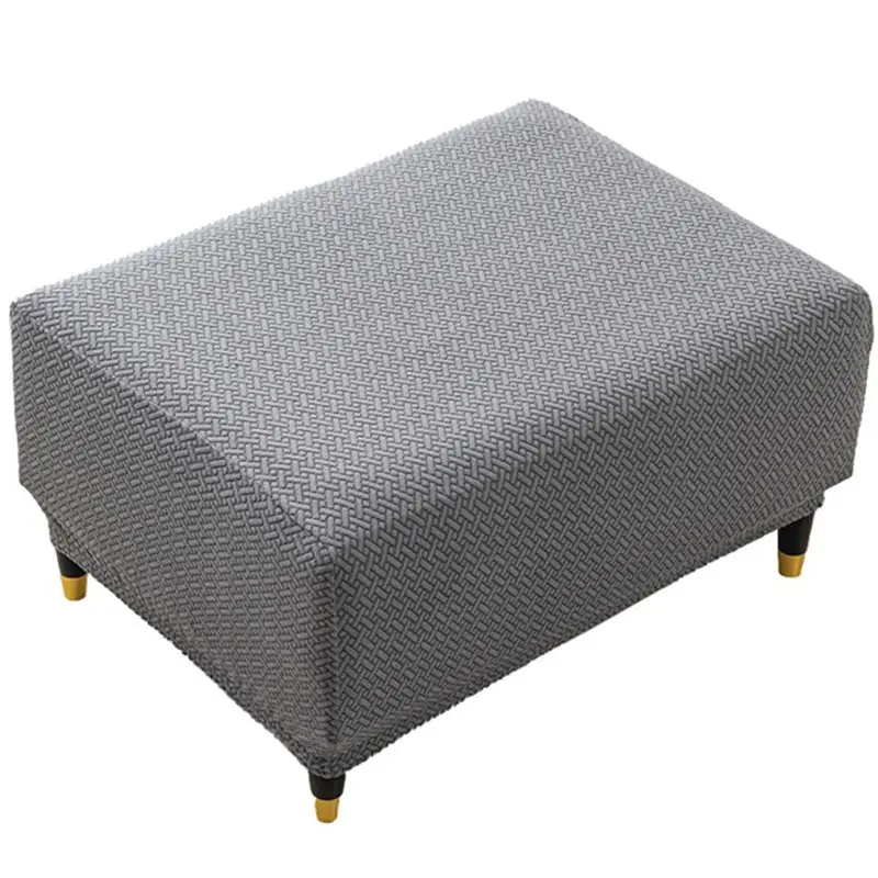 Universal Full Cover Footrest Cover - Stretchy Ottoman Slipcover For Home Sofas, Shoe Changing Stool, All Seasons