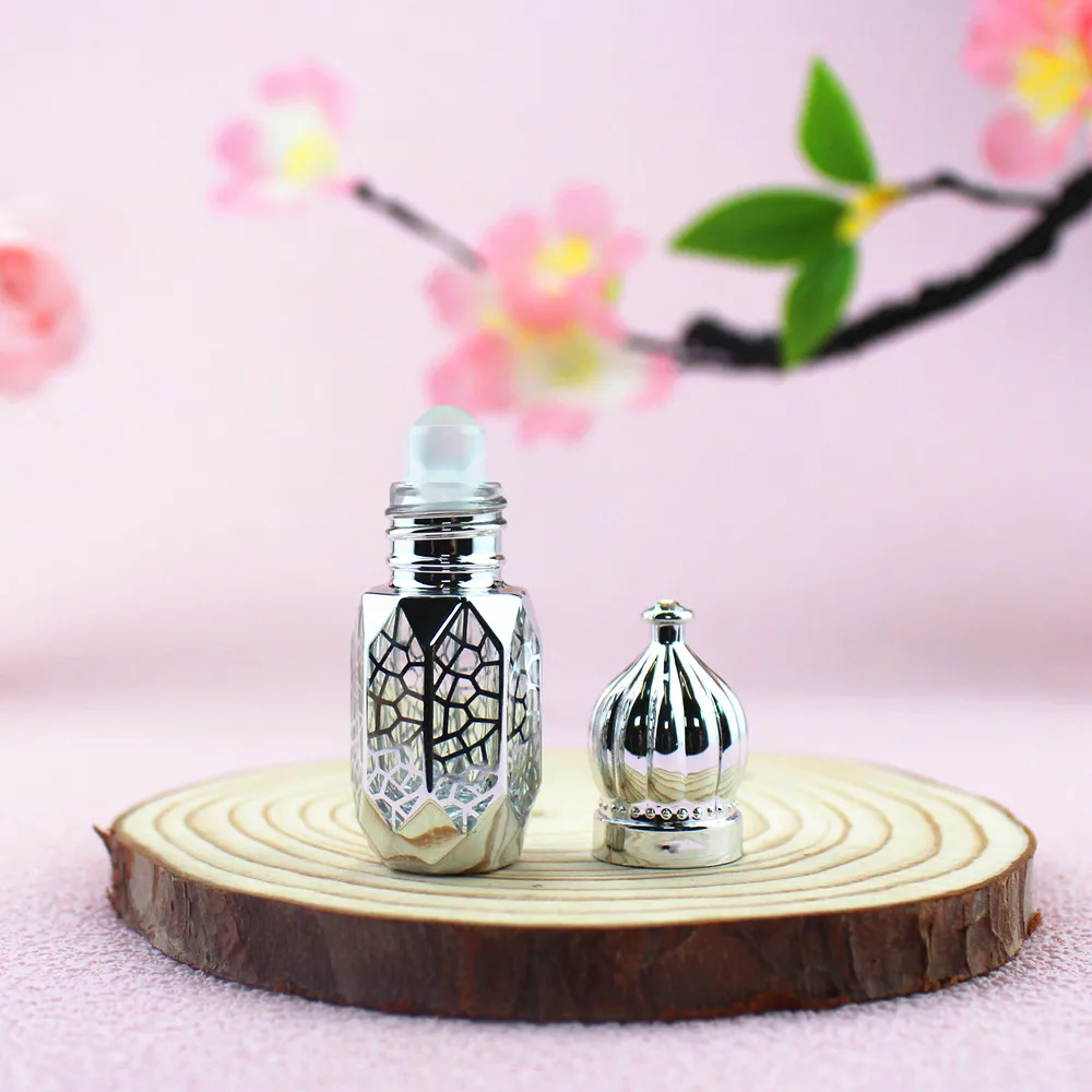 20pcs/lot 3ml 6ml Glass Roll On Bottles Roller Perfume Bottle Glass Essential Oil Vials with Roller Ball Refillable