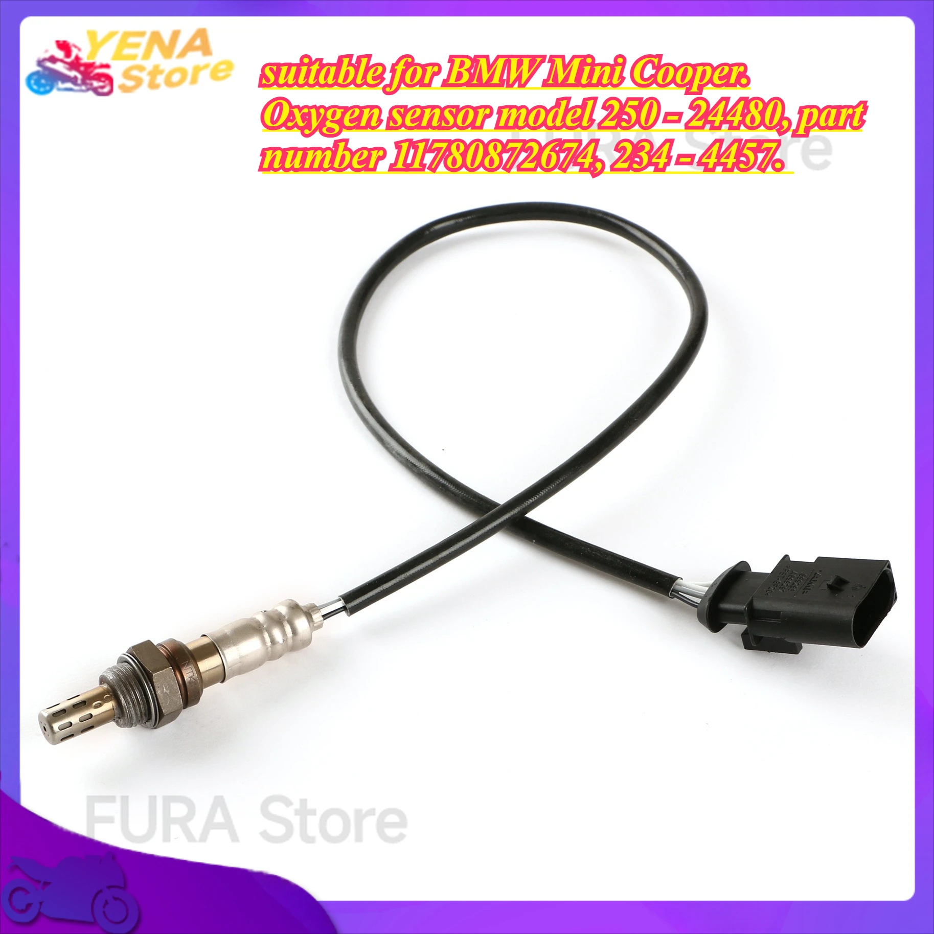 

High-quality oxygen sensor suitable for BMW Mini Cooper. Oxygen sensor model 250 - 24480, part number 11780872674, 234 - 4457.
