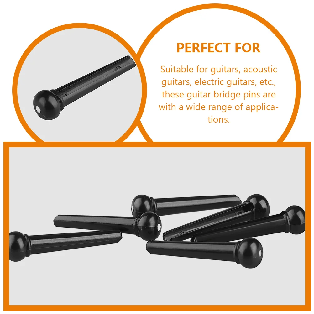 

6 Pcs Fixing Nails Guitar Parts Replacement Acoustic Peg Tuning Pegs Bass String Abs Assembly