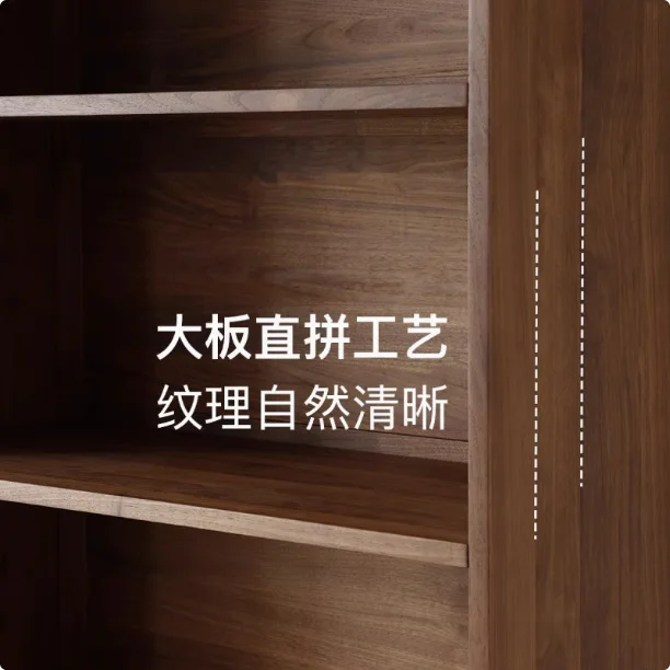 رف كتب متعدد الطبقات من الخشب الصلب قابل للتخصيص في أمريكا الشمالية وبسيط للدراسة وباب زجاجي متعدد الطبقات