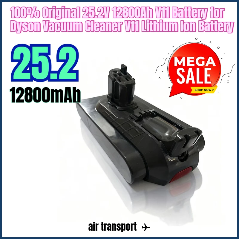 

100% оригинальная батарея 25,2 В 12800 Ач V11 для пылесоса Dyson V11, литий-ионная батарея, светодиодный дисплей