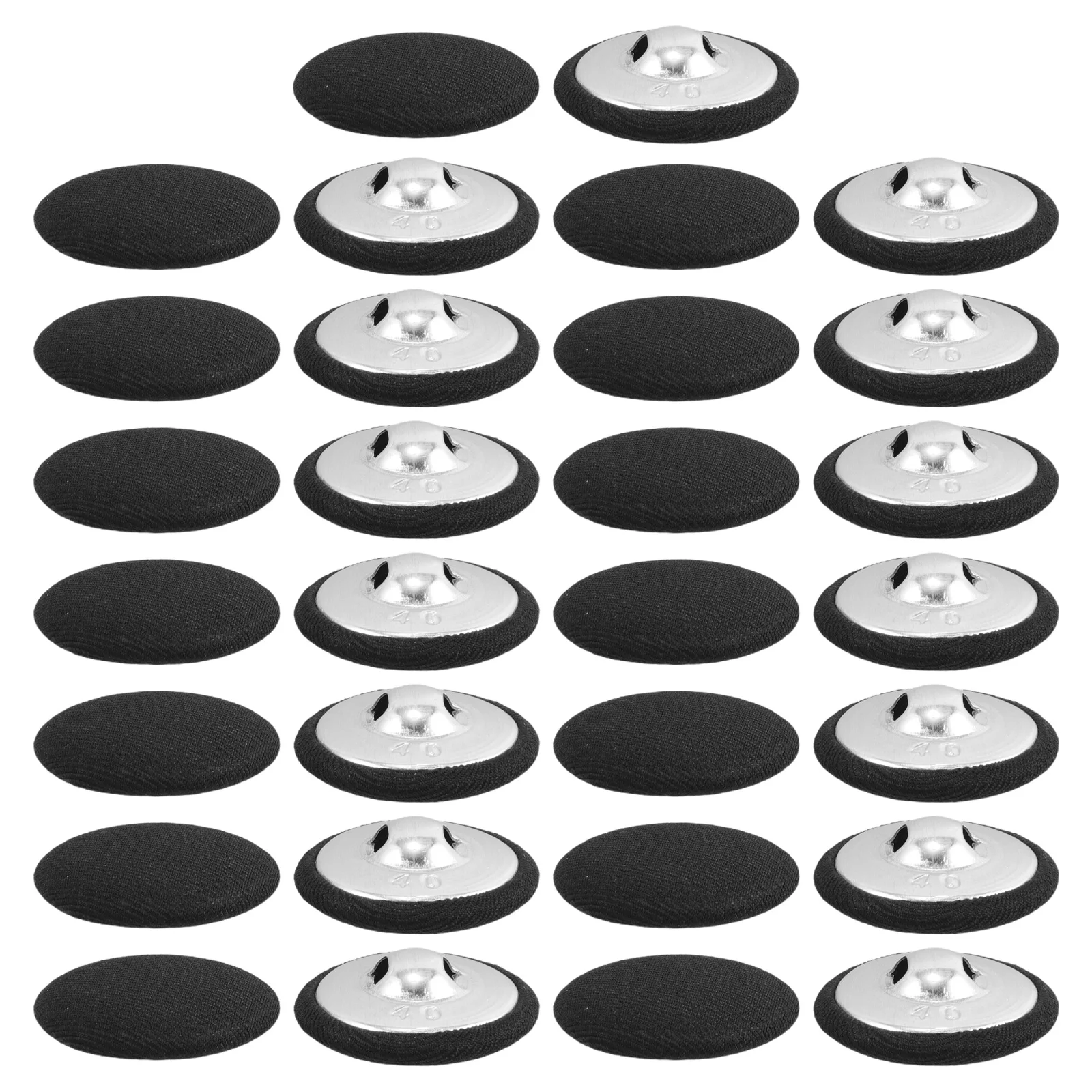 

30pcs Fabric Buttons Round Black Cloth Metal for Tuxedo Sweater Button Jeans Kids Bridal Suit Dress Garment Sewing