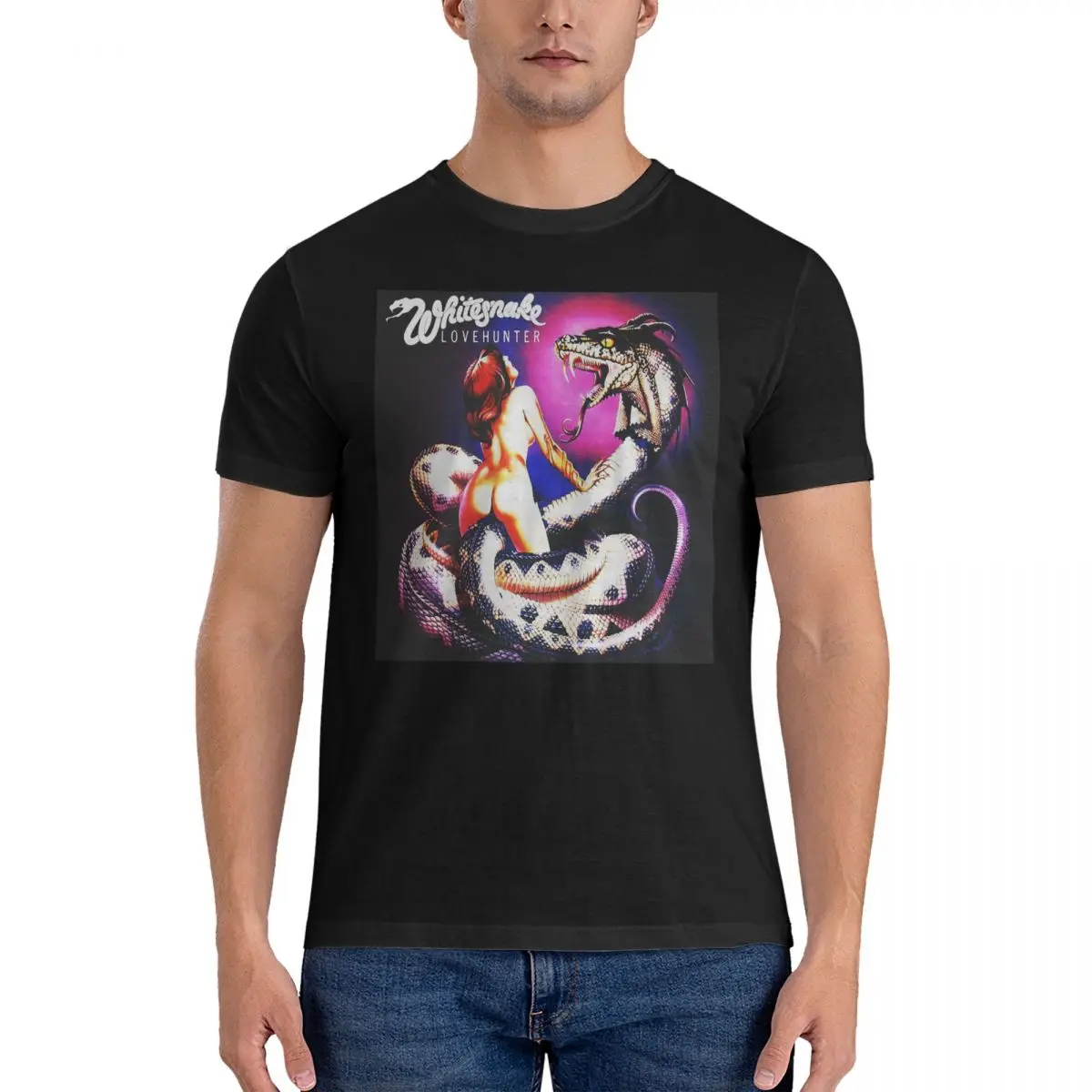 Unique Love Hunter Tour 2020 Dinari T-Shirts for Men Round Collar Cotton T Shirt Whitesnake Short Sleeve Tees Gift Idea Tops