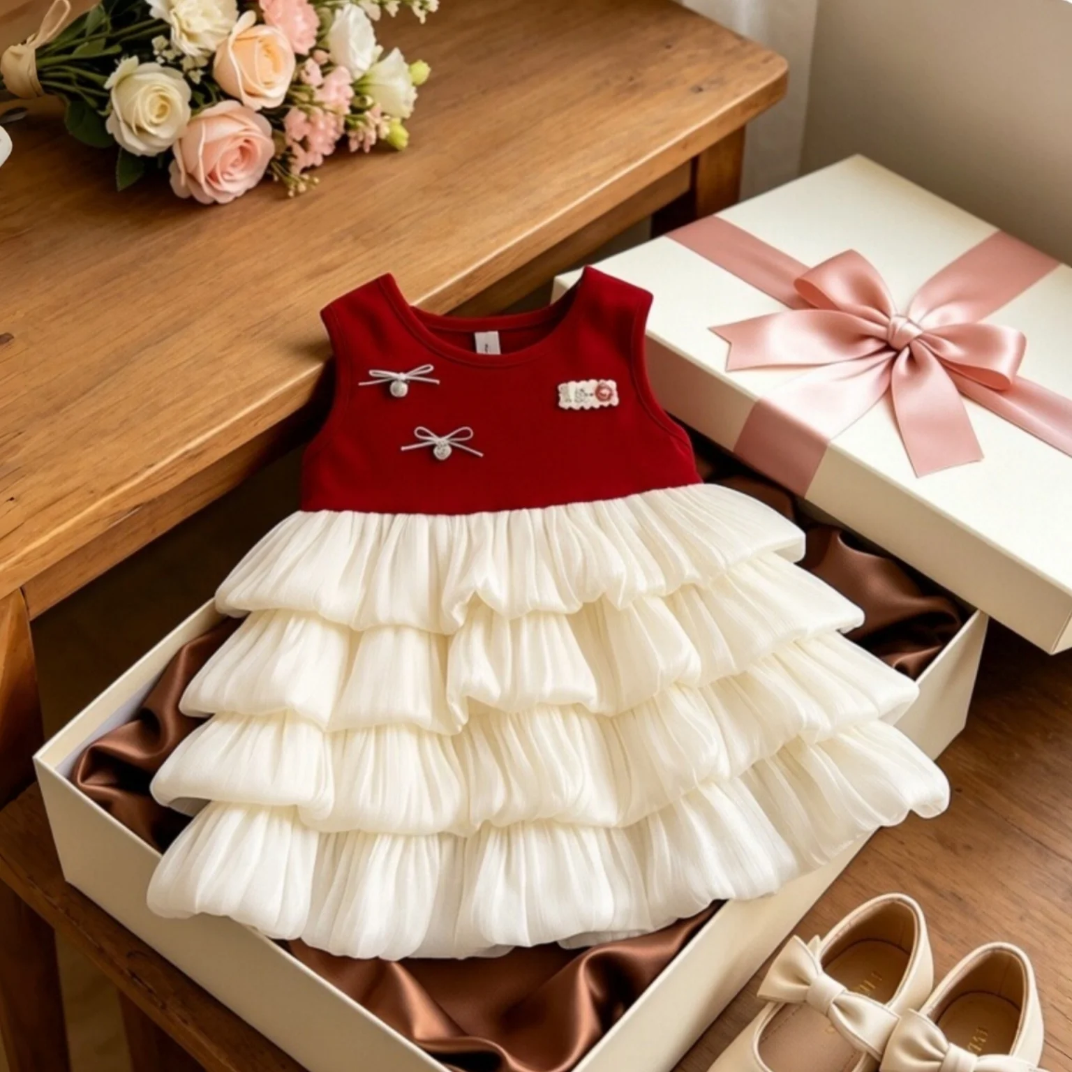 6 Months - 2 Years Baby Girl Dress Summer Sweet Cute Mesh Fluffy Cake Skirt Princess Dress Birthday Party Dress Baby Clothing