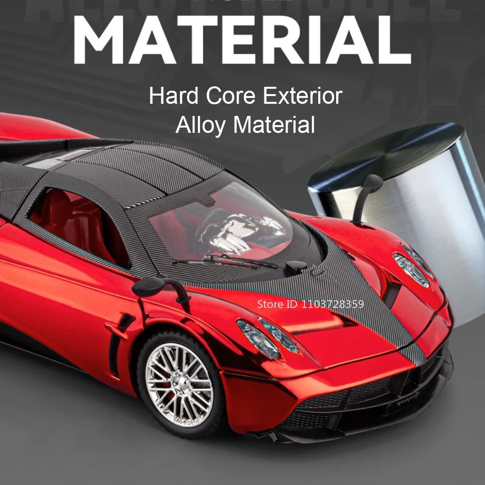 1:24 Pagani Huayra Zonda لعبة نماذج السيارات الرياضية سبيكة دييكاست سيارات خارقة صغيرة أبواب ضوء الصوت مفتوحة التراجع للهدايا الأولاد #3
