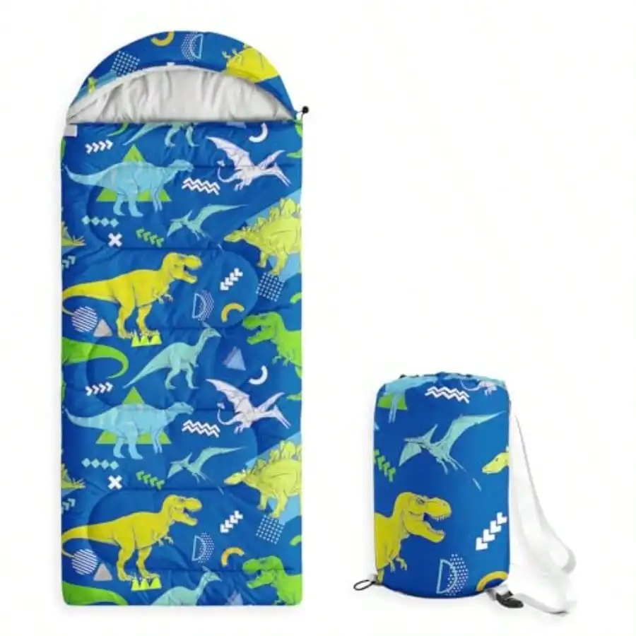 

WSXC - Спальный мешок-динозавр для мальчиков и малышей, для кемпинга в теплую и холодную погоду, легкий, компактный, для походов, для детей от 3 лет