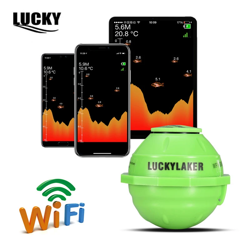 

LUCKY FF916 WIFI Fish Finder Distance 70m Wireless Sonar Echo Sounder 90 Degree Lake Sea 45m Depth Fishing For Android/IOS Sonar