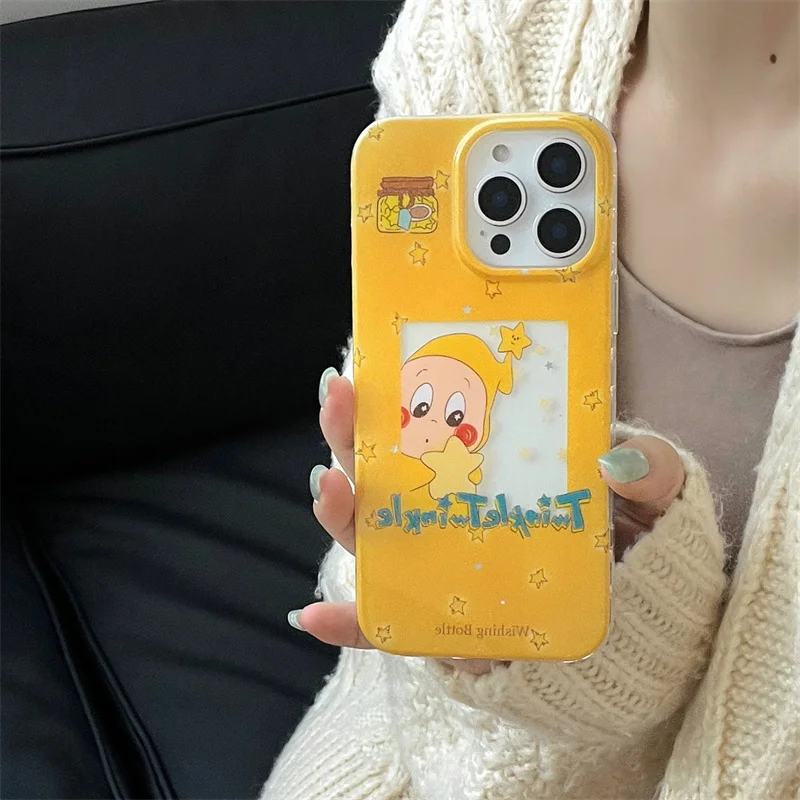 

Fashion Cute Cartoon Star Phone Case For iPhone 16 Pro 14 15 Pro Max 14Pro Back Cover Shockproof Protective Cases Lovely Funda