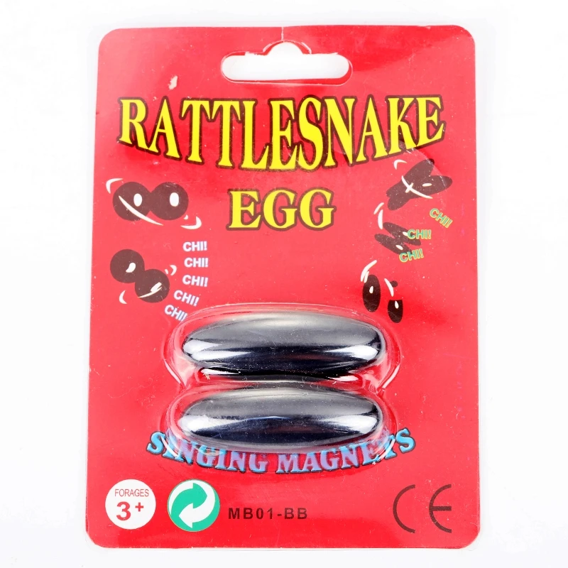 4 pairs/lot 45x15mm Rugby shape Magnetic Buzz Magnets Singing Magnets Rattle Snake Eggs Relaxation Toys