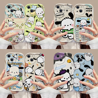 Funny Cartoon Pochacco Hot 3D Wave Case For iPhone 15 14 13 12 11 Pro Max Mini X XR XSMAX 8 7 6S Plus Soft Silicone Cover