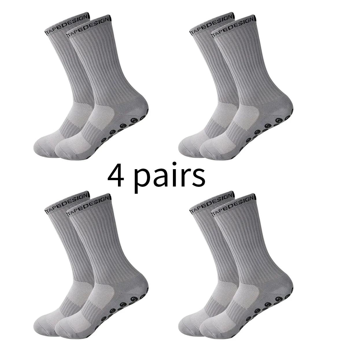 4 pairs of new solid color anti slip rugby sports socks for men's sports bicycles, short socks for men's athletes image 5