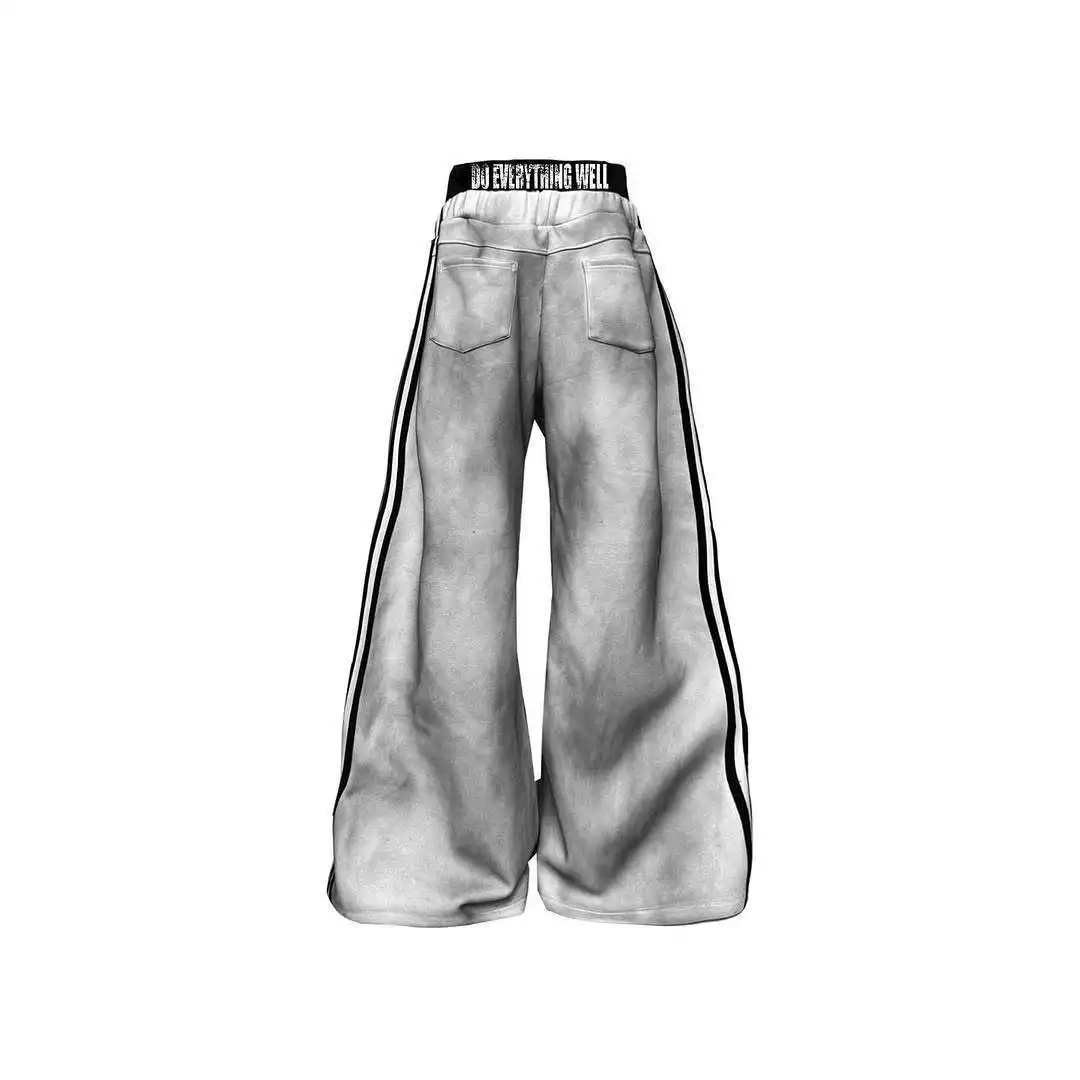 Autumn Winter Y2K Women Streetwear Wide Leg Pants Vintage Letter Print Low Rise Baggy Trousers Casual Harajuku Track Pants