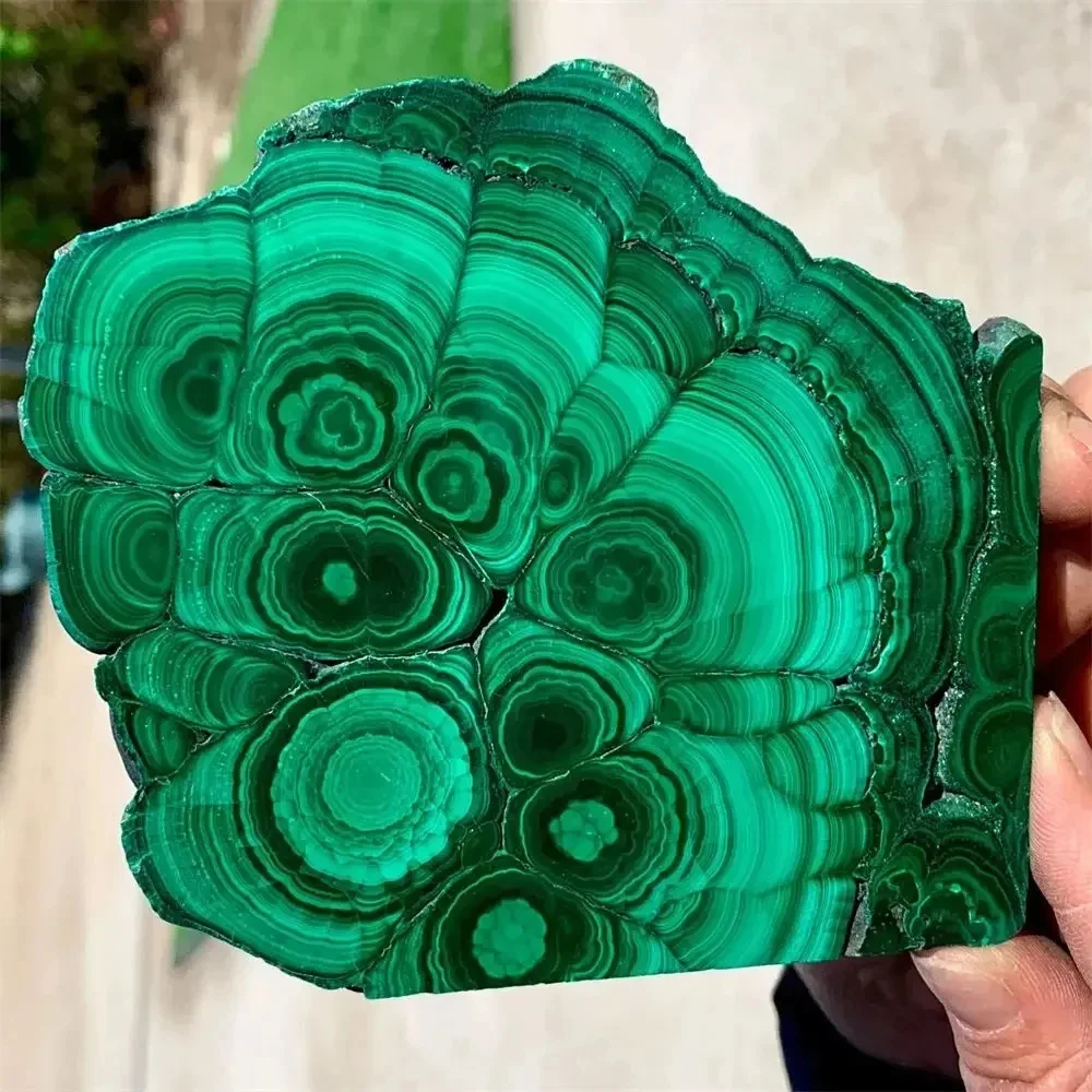 1pc Quality Natural Green Malachite Slices Polished Mineral Specimens Rough Quartz Crystal Sheeting Healing Stone Garden Decor