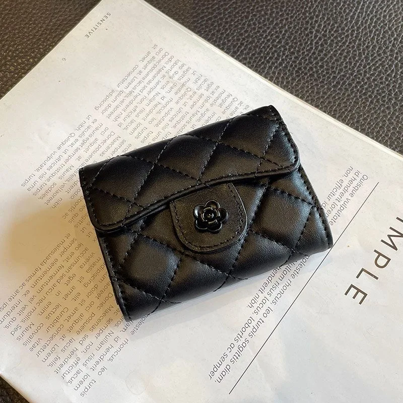 Baellerry Flower LOGO Button Fashion Ladies Wallet Women Luxury Card Holder Photo Driver's License Multi-functional Wallet