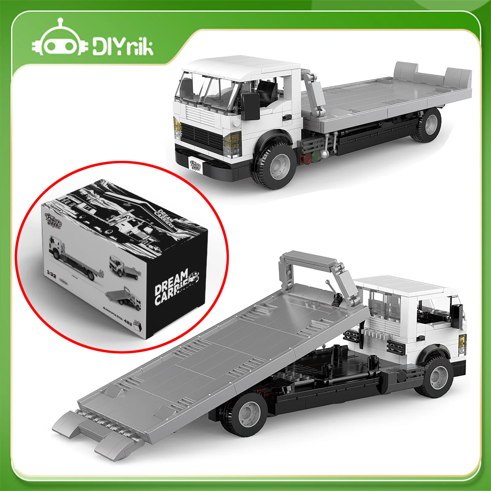 

482PCS MOC Pallet Truck Model Truck Slide Tiltable Building Blocks City Engineering Vehicle Ideas Toys Holiday Gifts Home Decor
