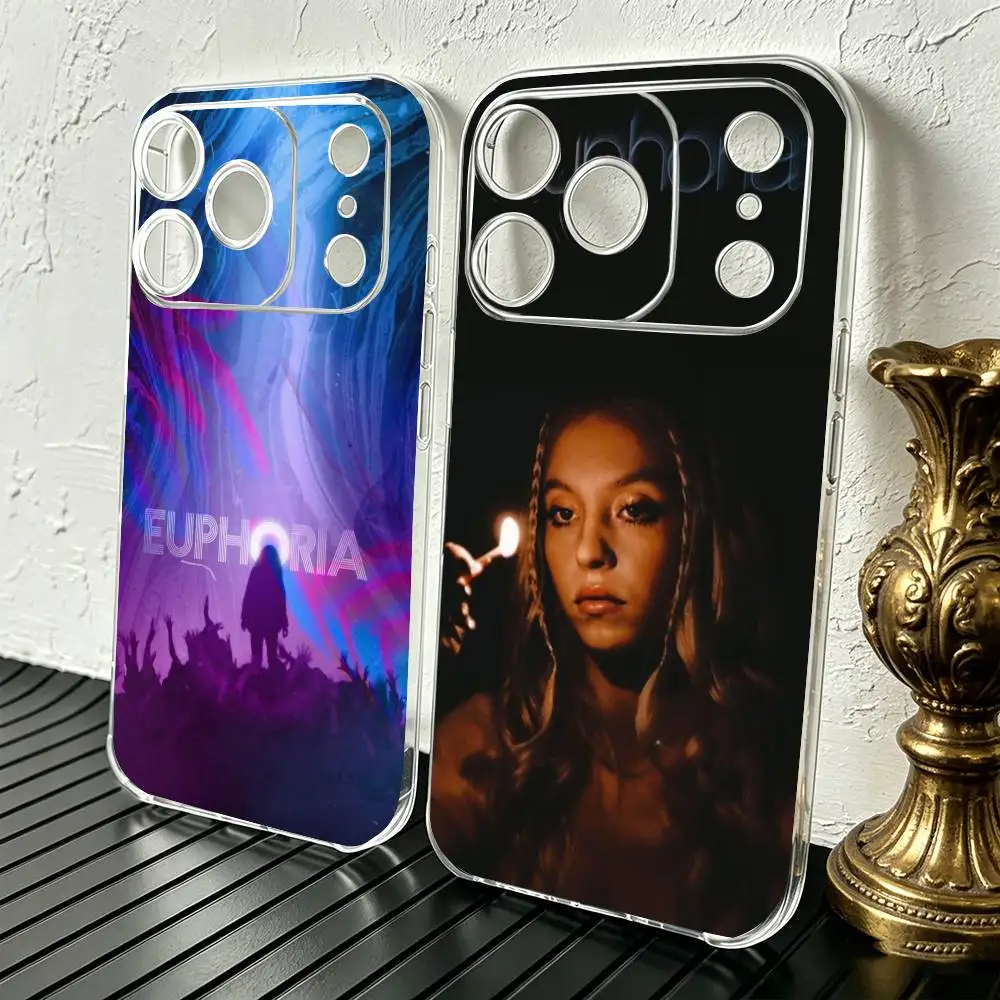 Coque de téléphone série TV américaine Euphorias en silicone transparent souple pour iPhone 17 16 15 14 13 12 11 Mini Pro Max Plus