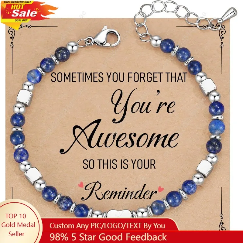 

TONY & SANDY Tiny Beaded Bracelets for Women, Sometimes You Forget You're Awesome Gift, Unique Stocking Stuffers for Women, Mom,