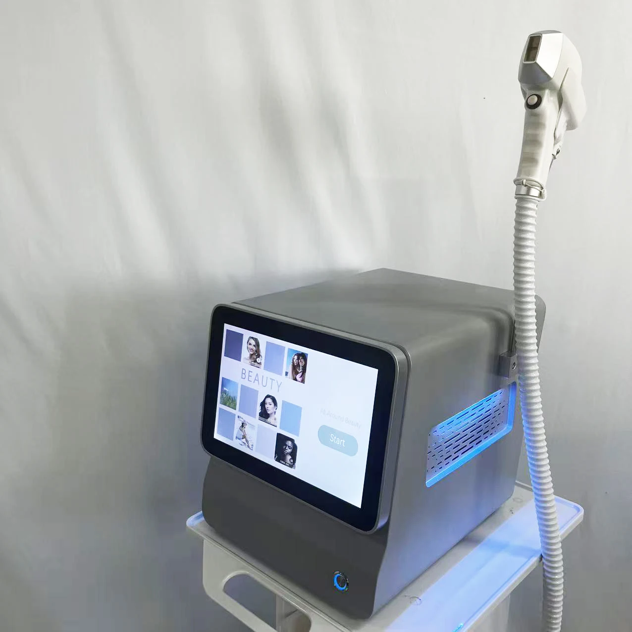 เครื่องกำจัดขนด้วยเลเซอร์ไดโอด NEW 10 Bar 808NM 4 ความยาวคลื่น ปรับแต่งได้ กำลังสูง 4000W ระบบ ICE Platinum Alexandrite กำจัดขนแบบไม่เจ็บ